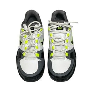 Nike White, Gray and Black Sneakers with Neon Highlights Big Boys Sz 7Y